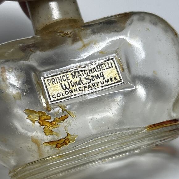 Vtg Prince Matchabelli Wind Song Mini Glass Cologne Bottle Royal Vanity Decor - Picture 3 of 9